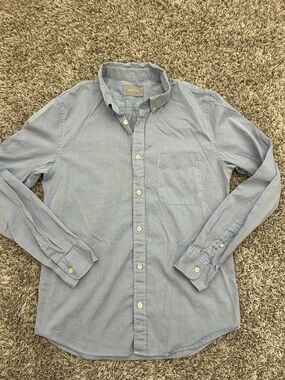 EVERLANE Women’s Organic Cotton Oxford Button-Up Shirt Size Medium Light Blue